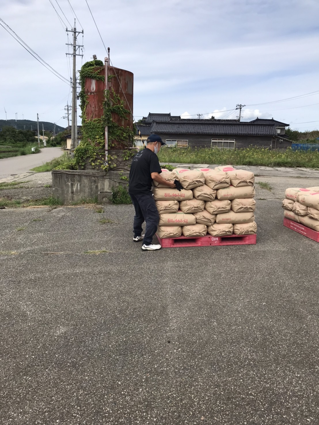 お米の集荷　羽咋郡志賀町